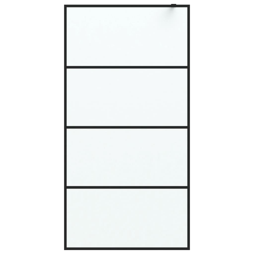 fekete ESG tejüveg zuhanyfal 100 x 195 cm