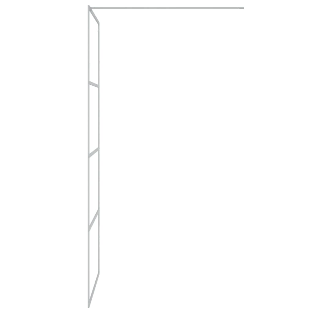 ezüstszínű átlátszó ESG üveg zuhanyfal 90 x 195 cm