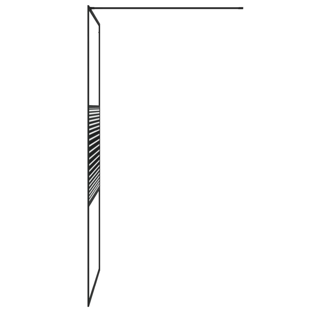 fekete átlátszó ESG üveg zuhanyfal 100 x 195 cm