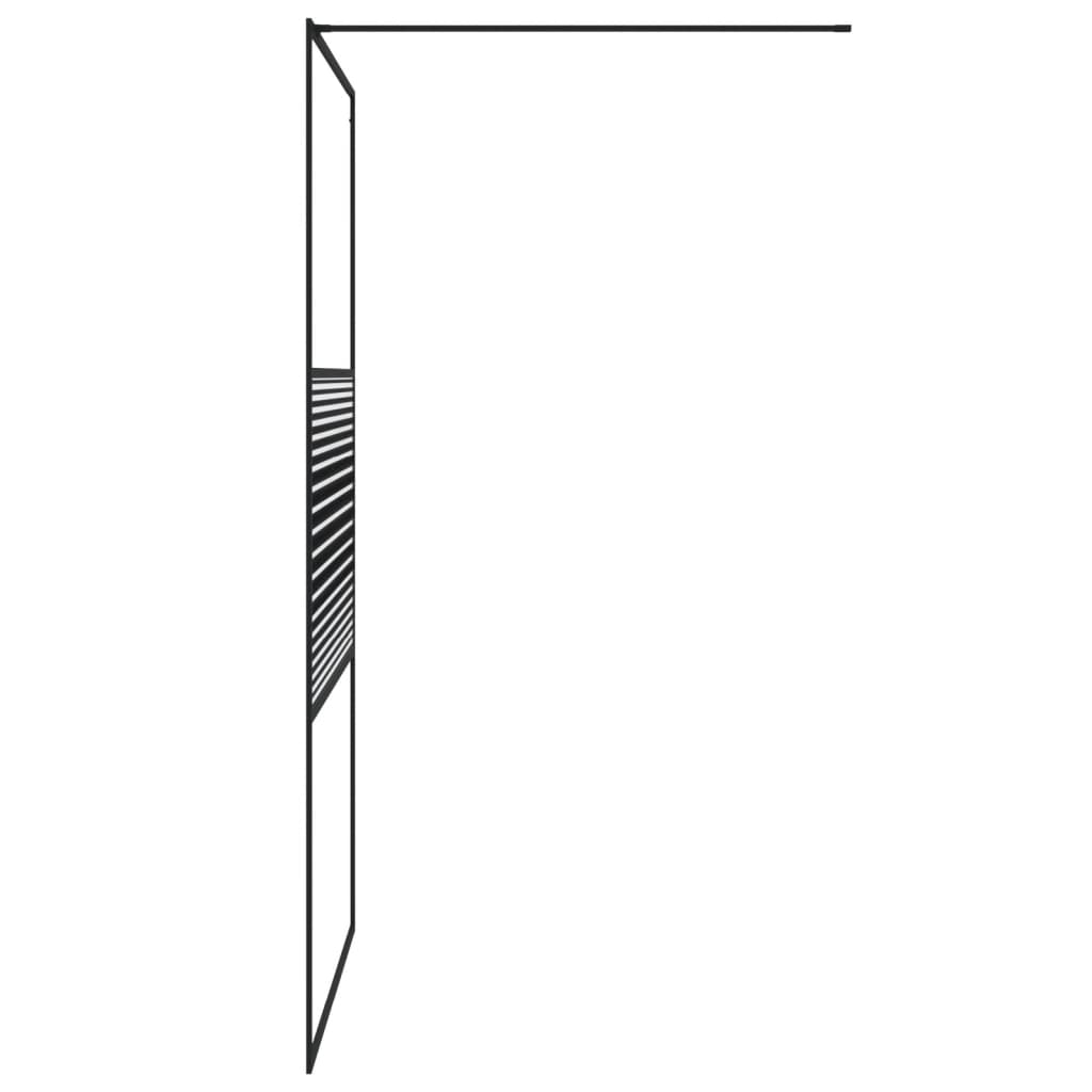 fekete átlátszó ESG üveg zuhanyfal 115 x 195 cm