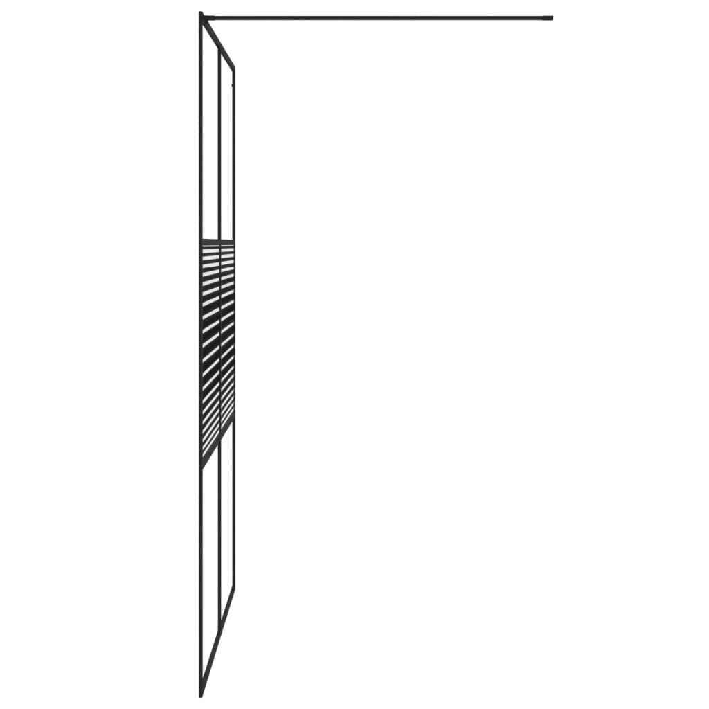 fekete átlátszó ESG üveg zuhanyfal 140 x 195 cm