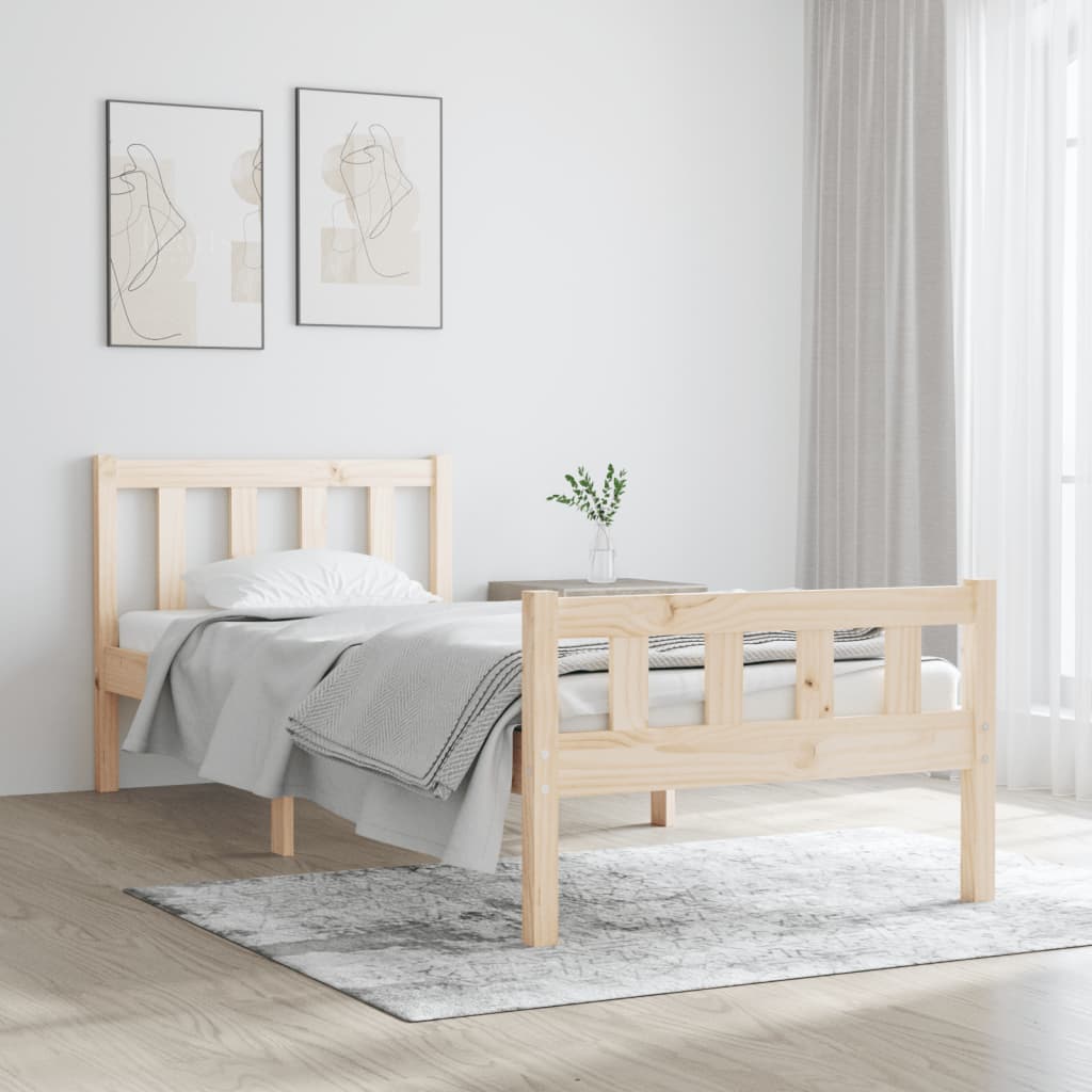 Single tömör fa ágykeret 90 x 190 cm