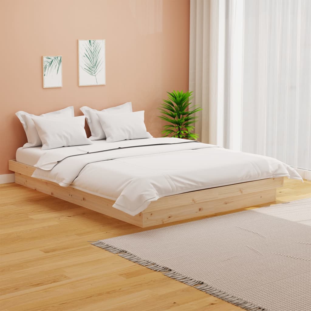 King Size tömör fa ágykeret 150 x 200 cm
