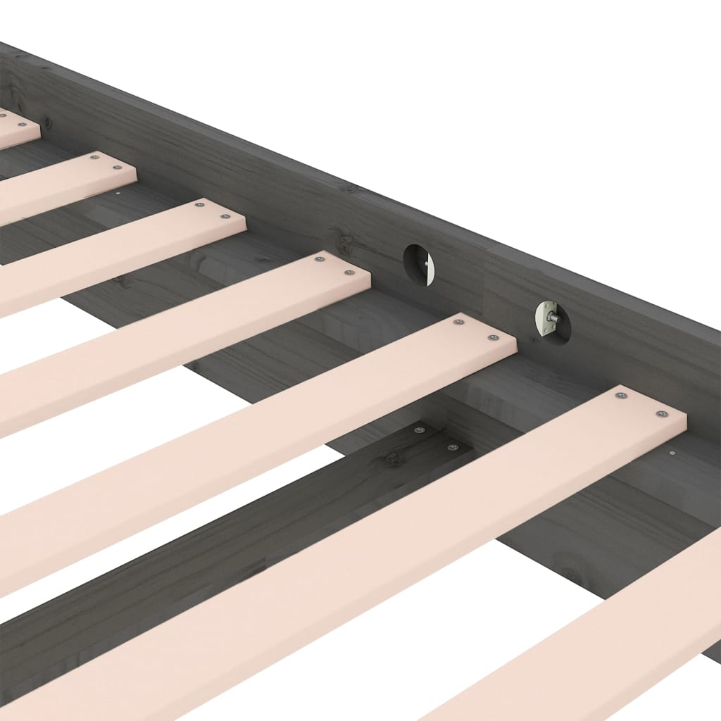 Small Single szürke tömör fa ágykeret 75 x 190 cm