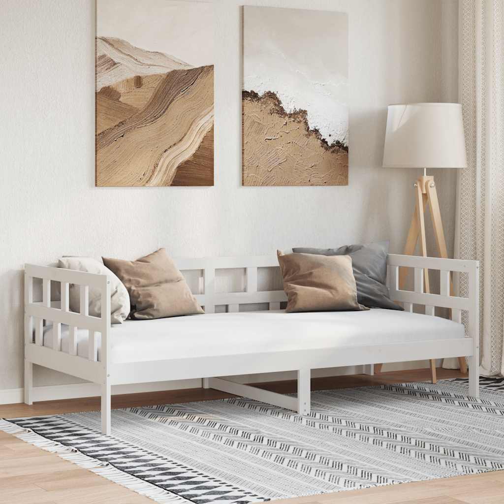 fehér tömör fenyőfa kanapéágy 90 x 200 cm