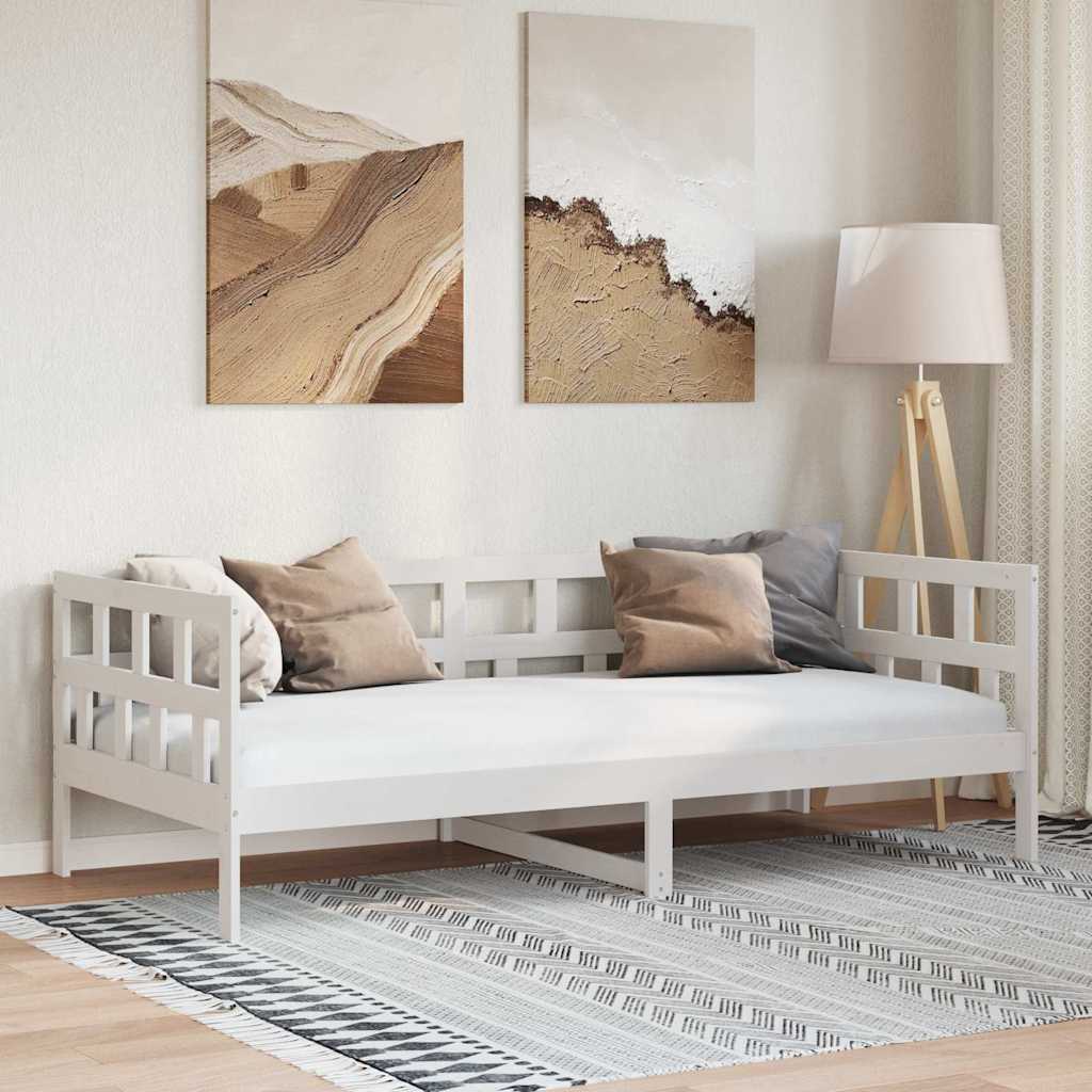 fehér tömör fenyőfa kanapéágy 80x200 cm