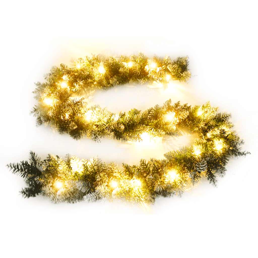 zöld PVC karácsonyi füzér LED-ekkel 2,7 m