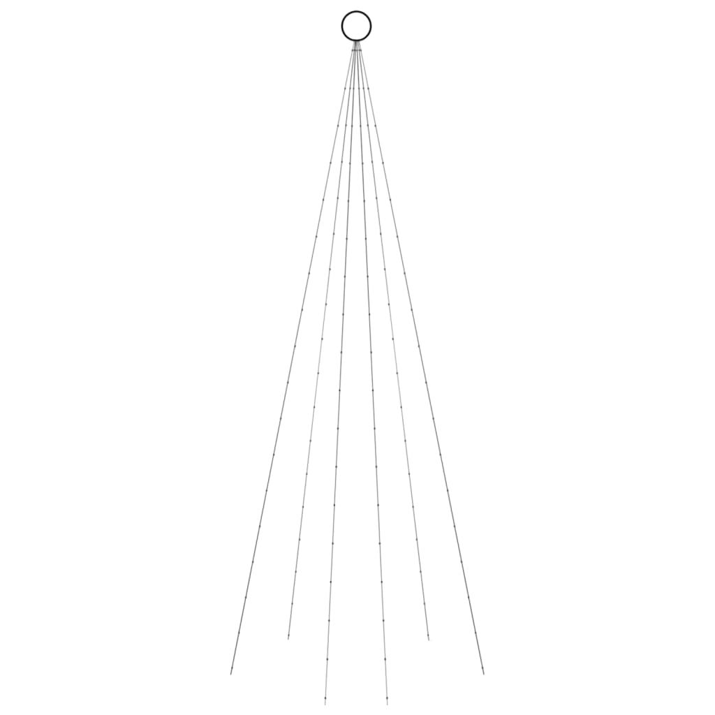 karácsonyfa zászlórúdon 108 hideg fehér LED-del 180 cm