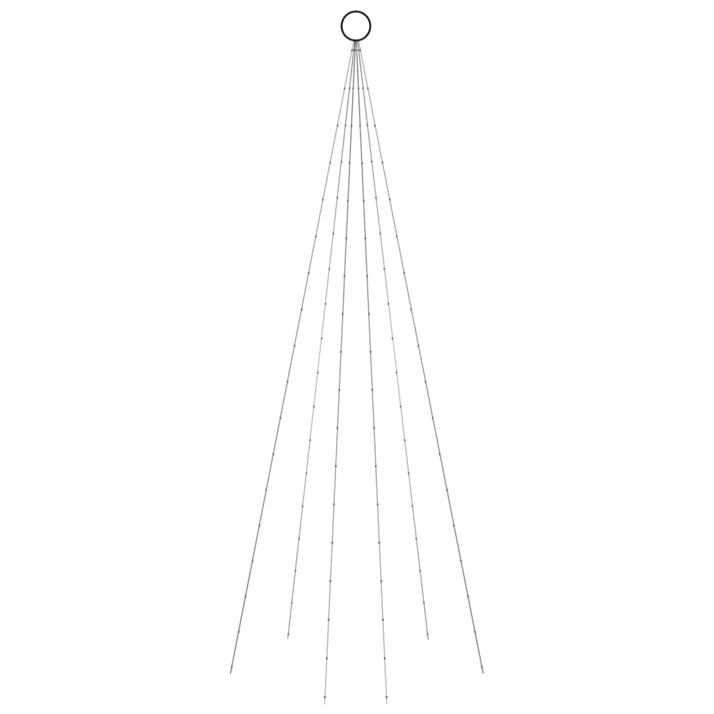 karácsonyfa zászlórúdon 108 kék LED-del 180 cm