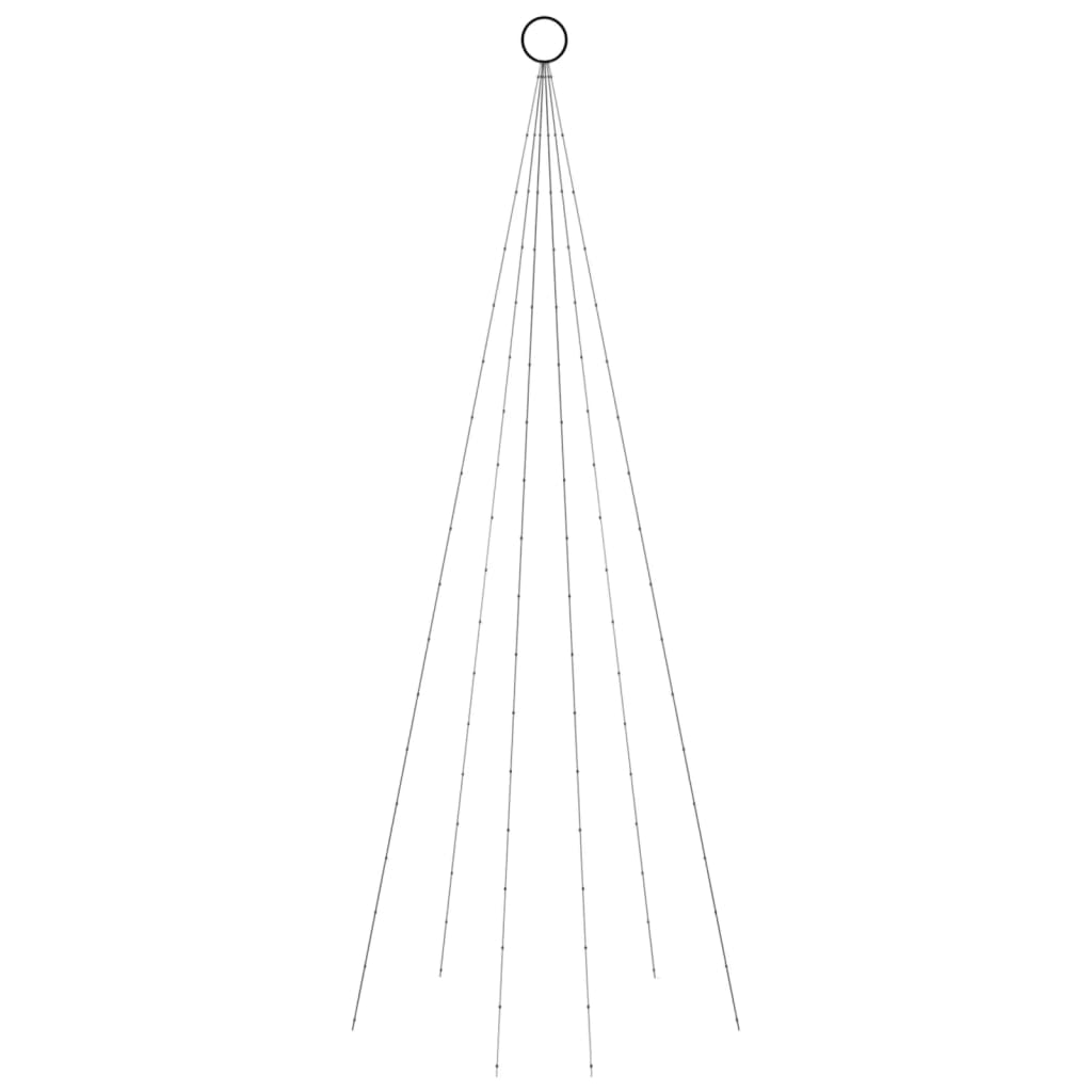 karácsonyfa zászlórúdon 108 színes LED-del 180 cm