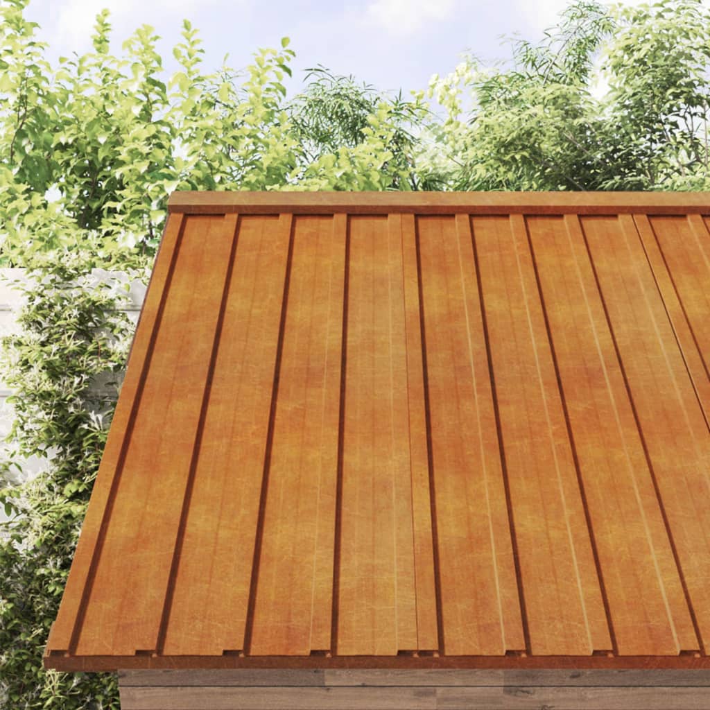12 db rozsda színű corten acél tetőpanel 60 x 44 cm