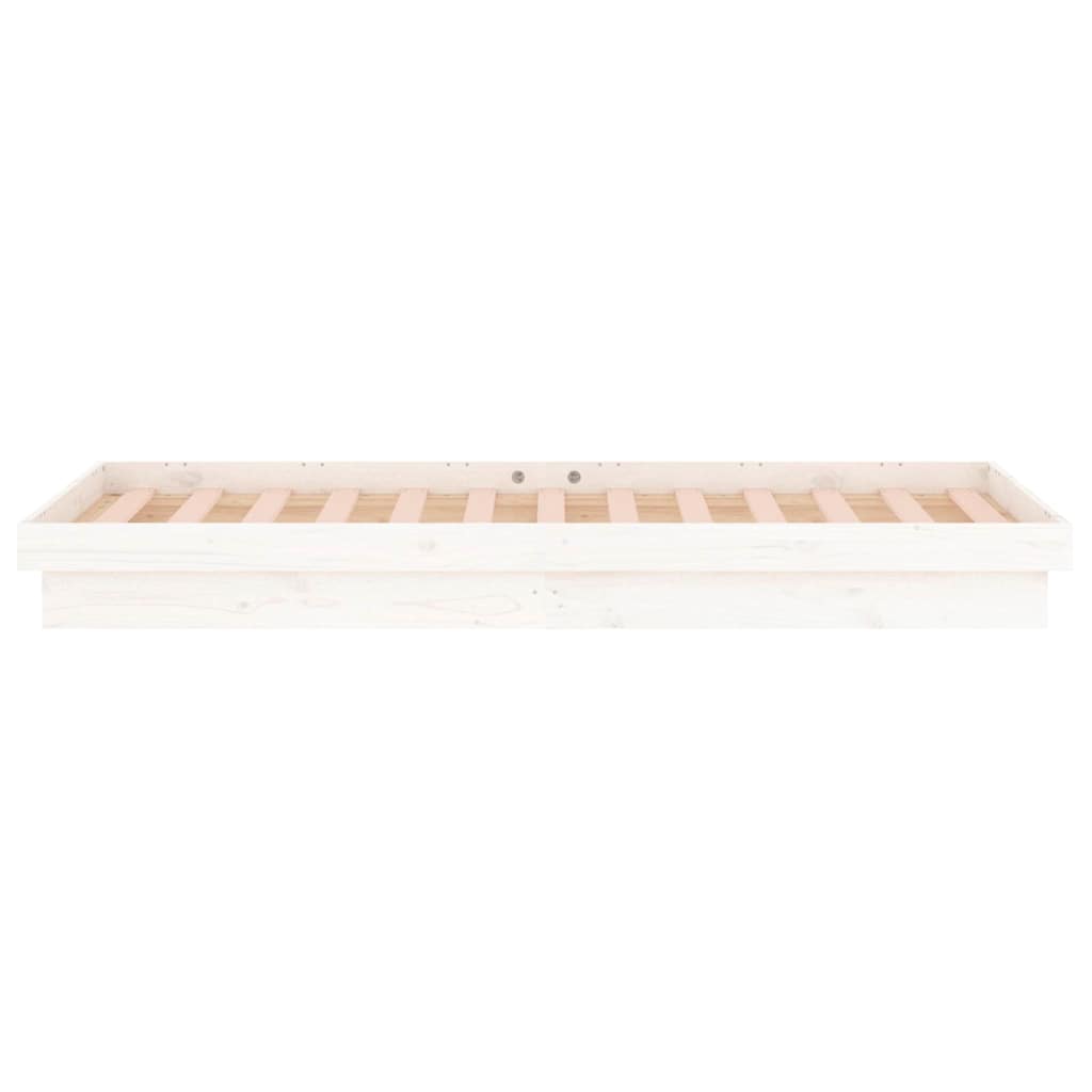 Small Single fehér tömör fa LED-es ágykeret 75 x 190 cm