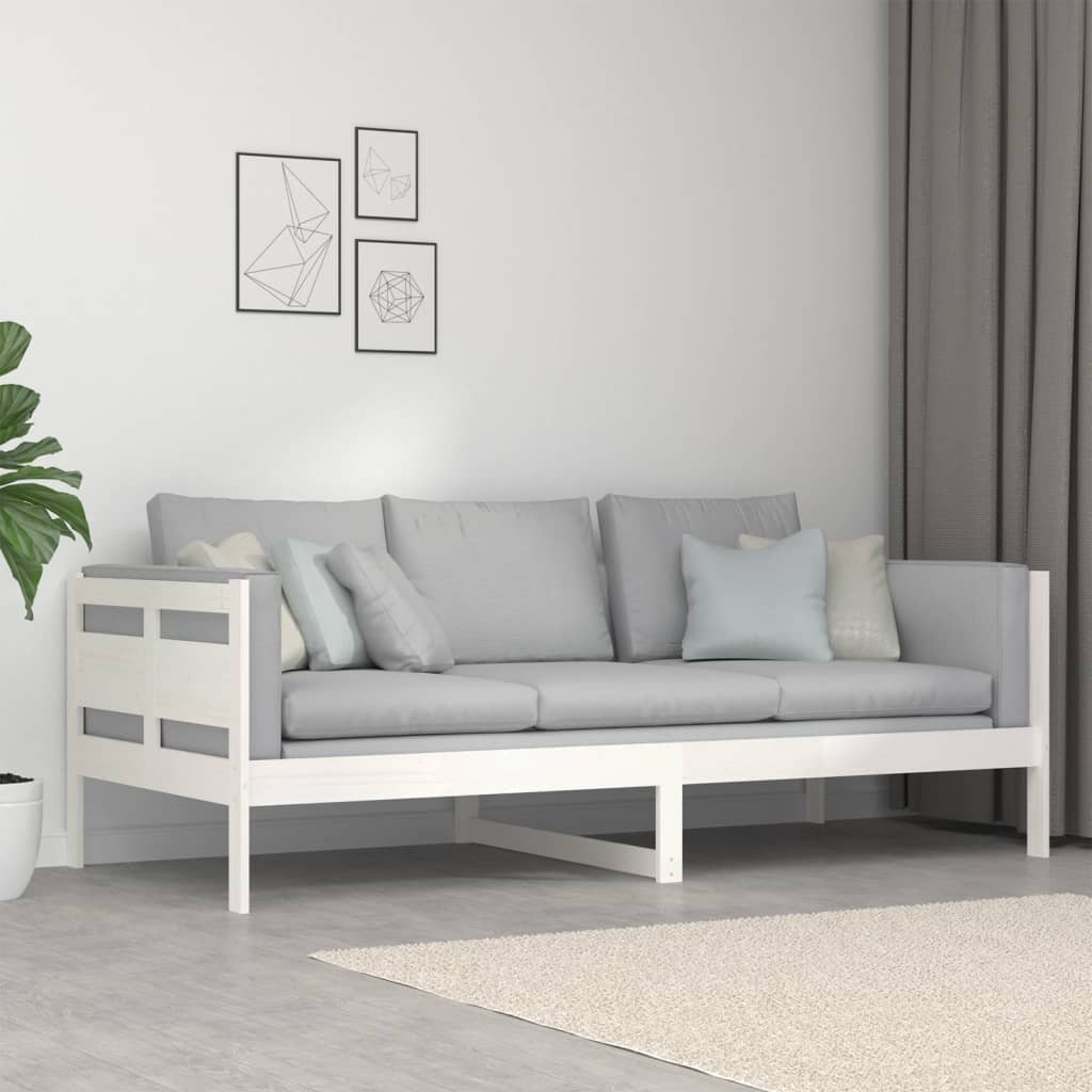 fehér tömör fenyőfa kanapéágy 90 x 200 cm