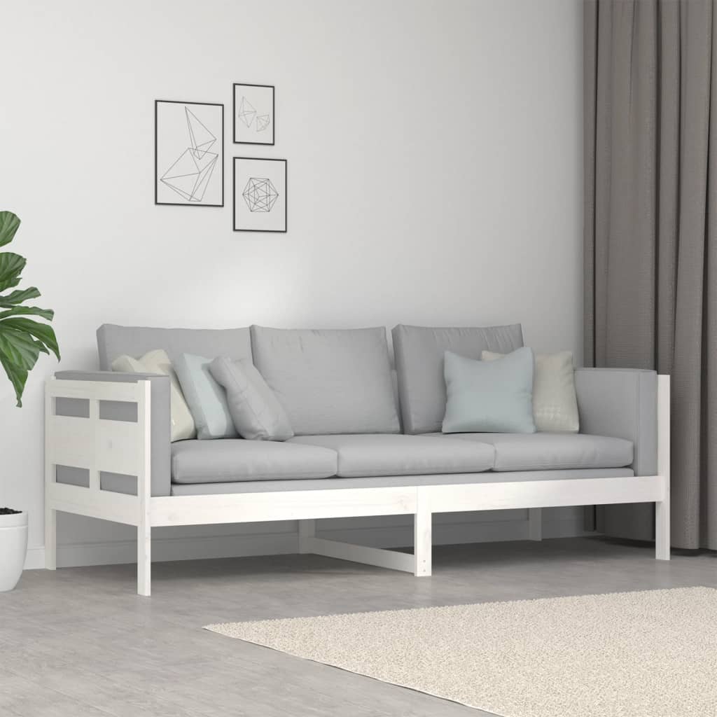 fehér tömör fenyőfa kanapéágy 80x200 cm