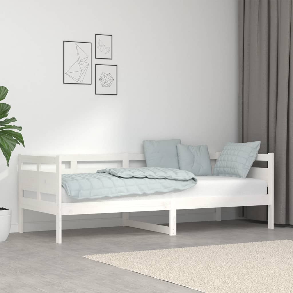 fehér tömör fenyőfa kanapéágy 80x200 cm