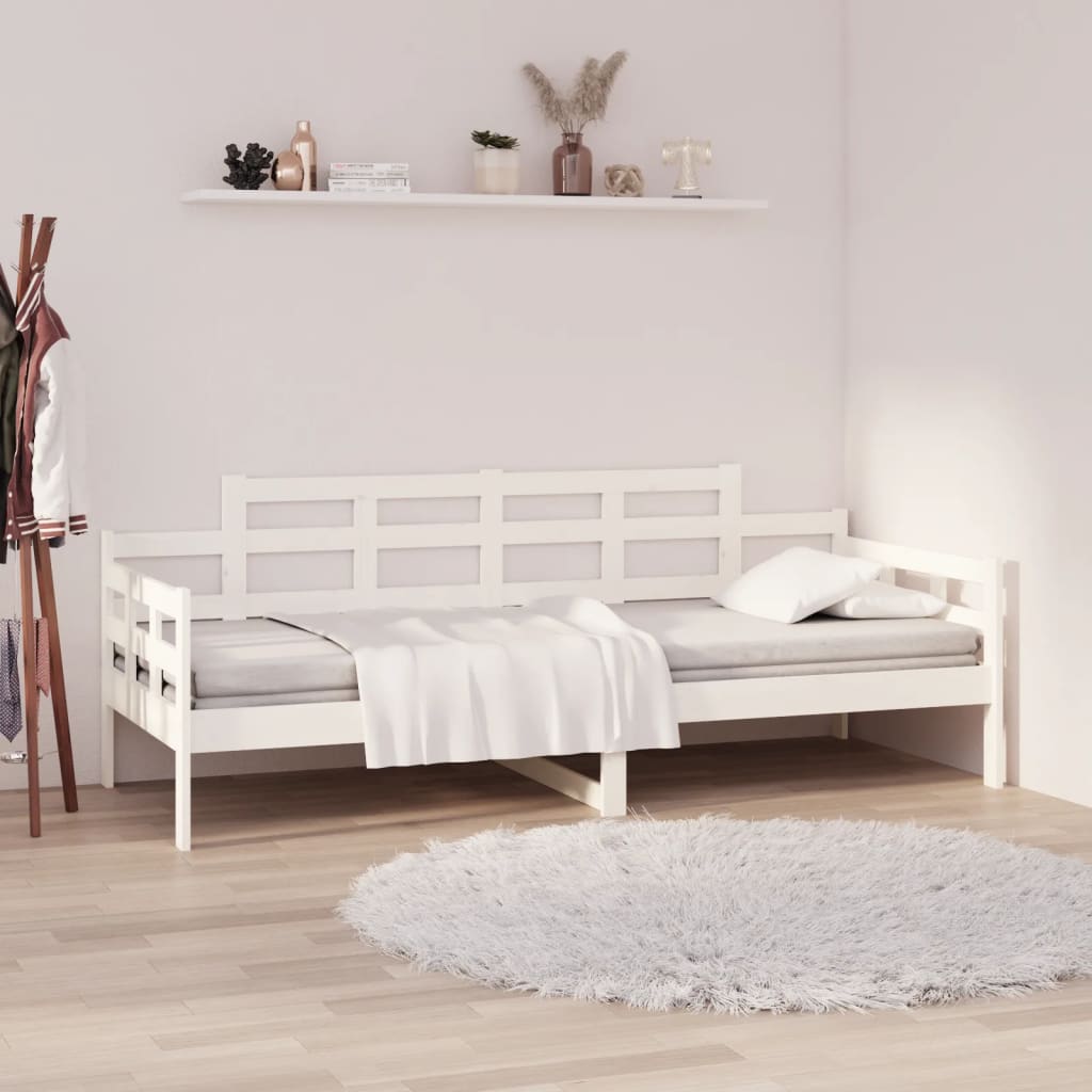 fehér tömör fenyőfa kanapéágy 90 x 200 cm