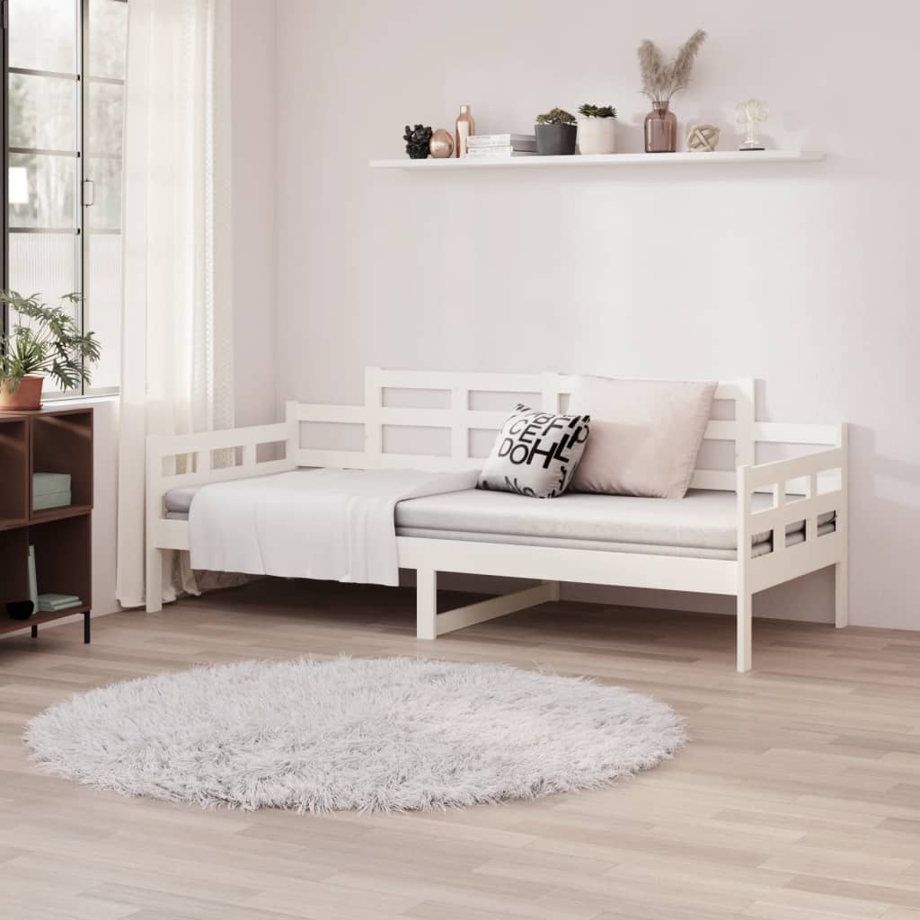fehér tömör fenyőfa kanapéágy 80x200 cm
