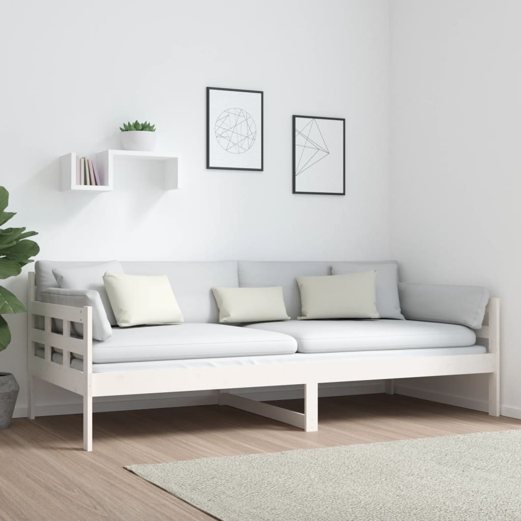 fehér tömör fenyőfa kanapéágy 90 x 200 cm