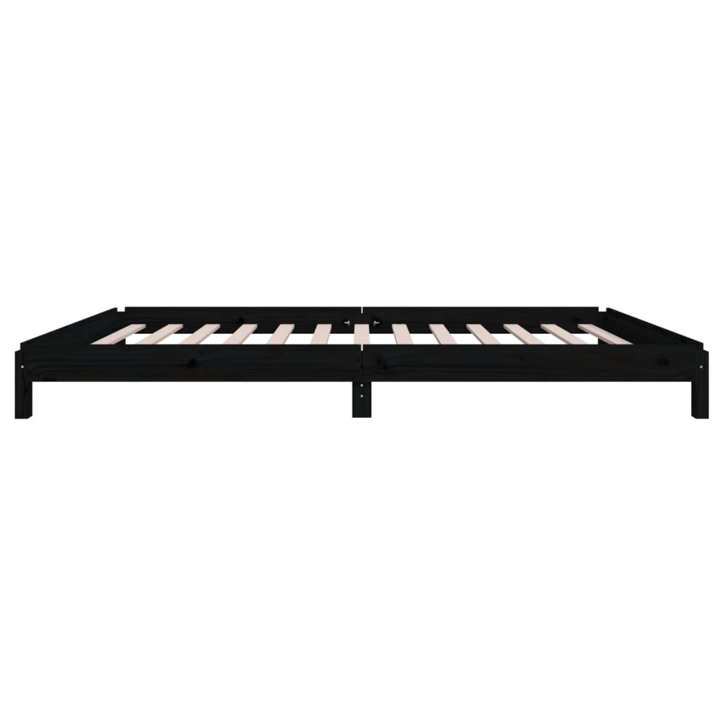 fekete tömör fenyőfa egymásra rakható ágy 90x200 cm