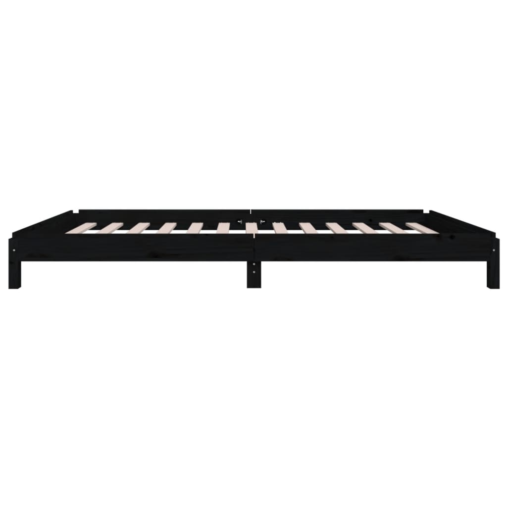 fekete tömör fenyőfa egymásra rakható ágy 75x190 cm