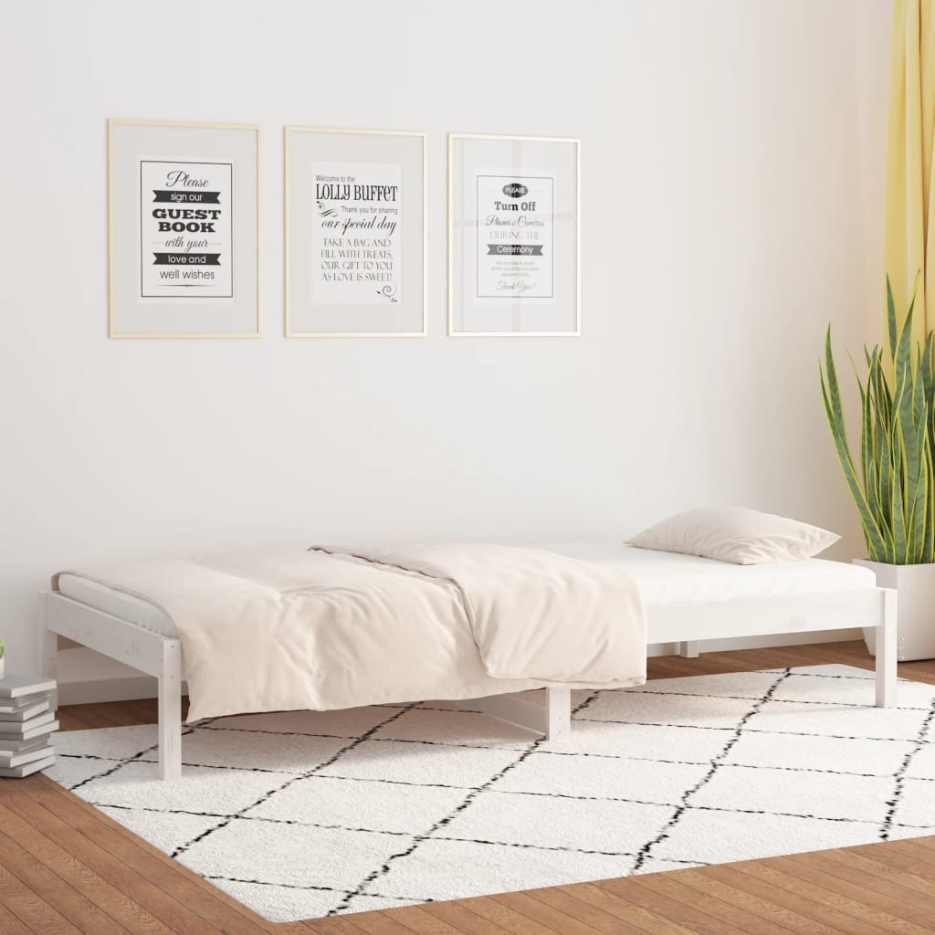 fehér tömör fenyőfa kanapéágy matrac nélkül 80 x 200 cm