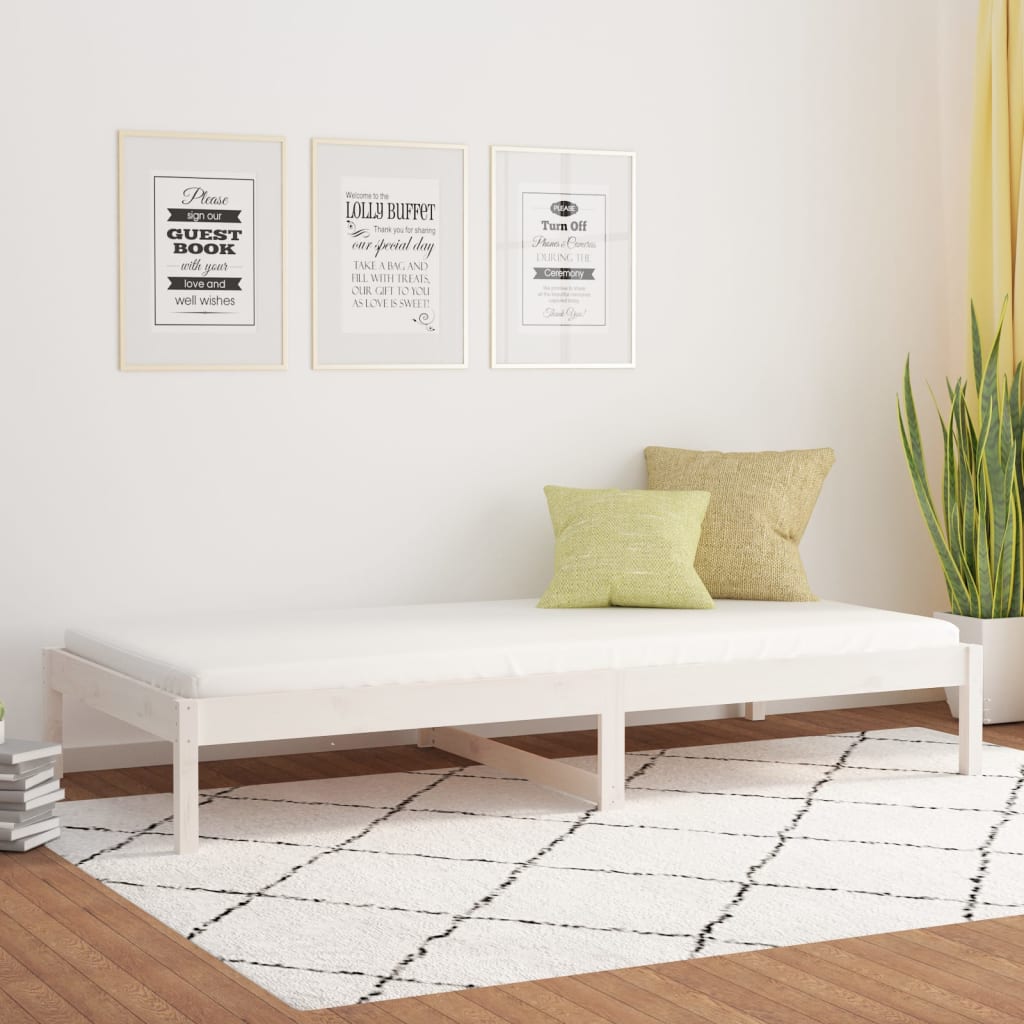fehér tömör fenyőfa kanapéágy matrac nélkül 80 x 200 cm