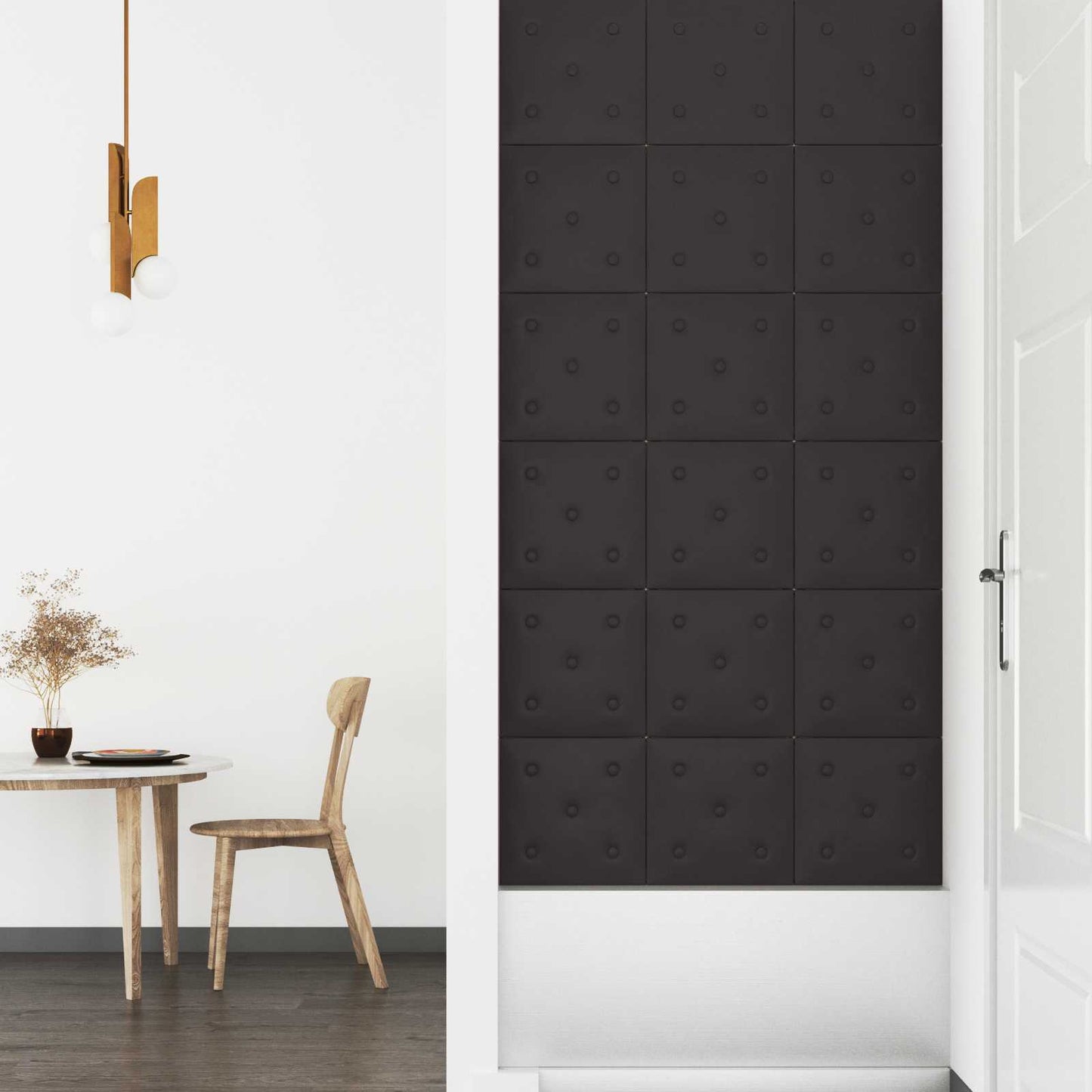 Fali Fejtámla 12 pcs Fekete 30 x 30 cm Műbőr