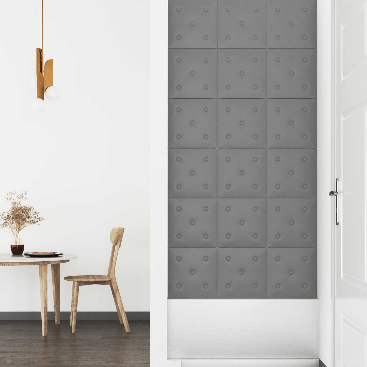 Fali Fejtámla 12 pcs Szürke 30 x 30 cm Műbőr