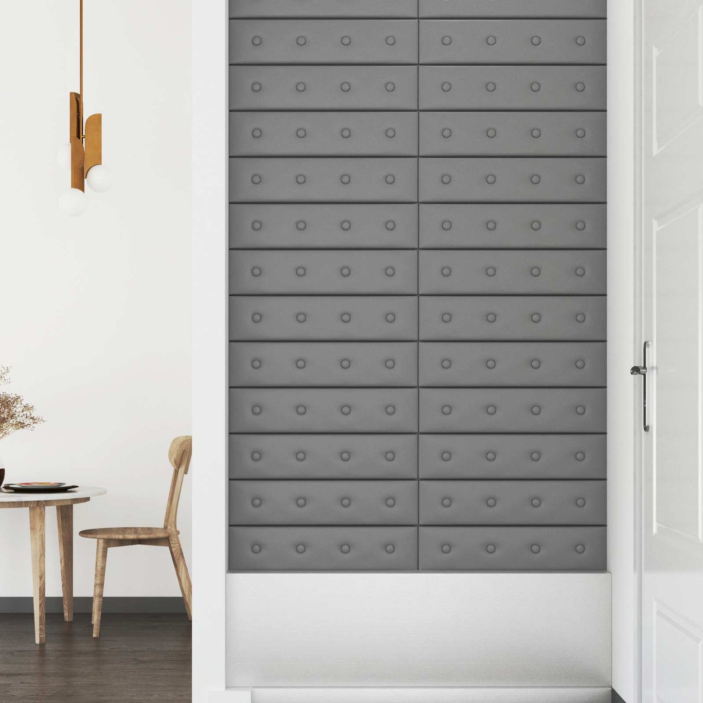 Fali Fejtámla 12 pcs Szürke 60 x 15 cm Műbőr