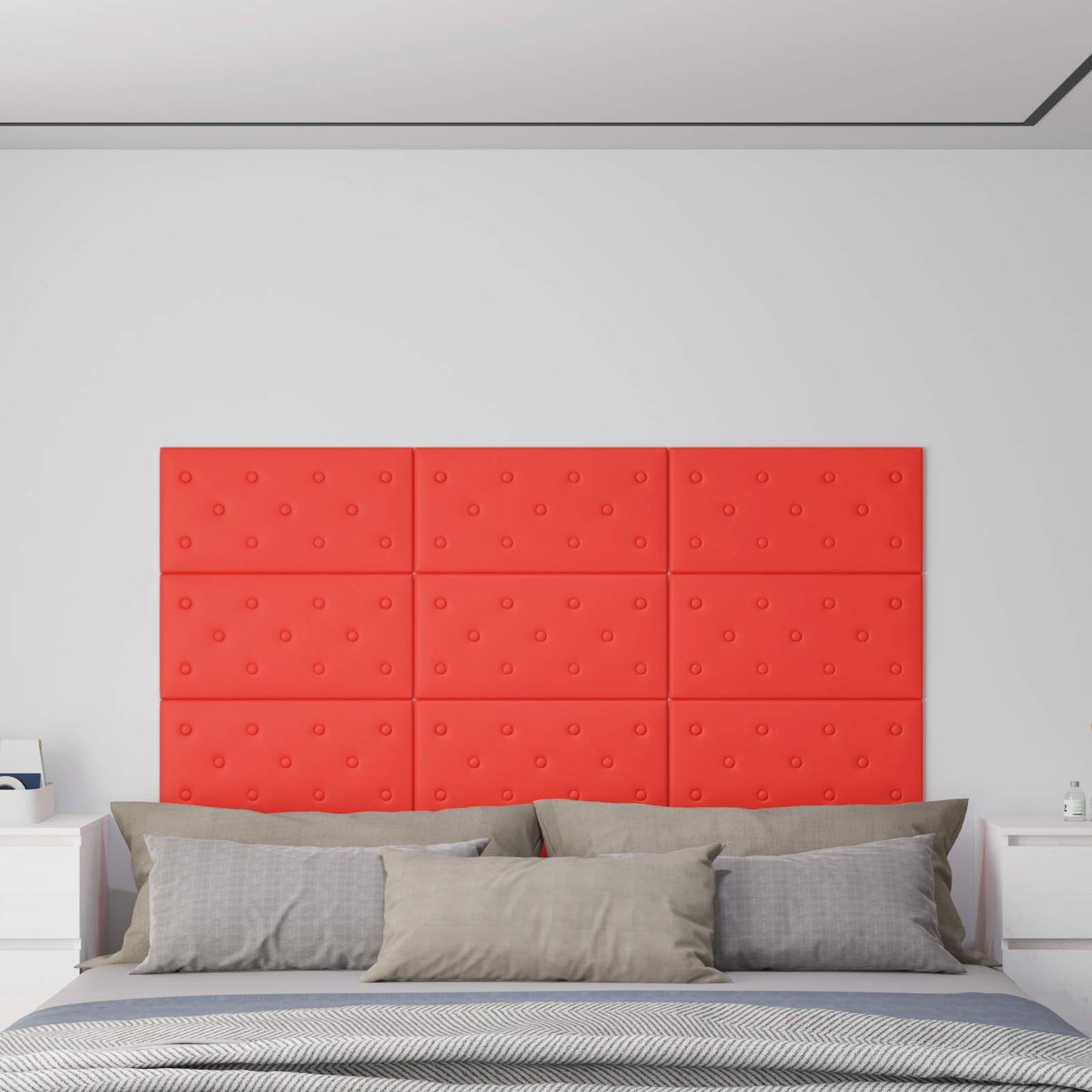 Fali Fejtámla 12 pcs Piros 60 x 30 cm Műbőr