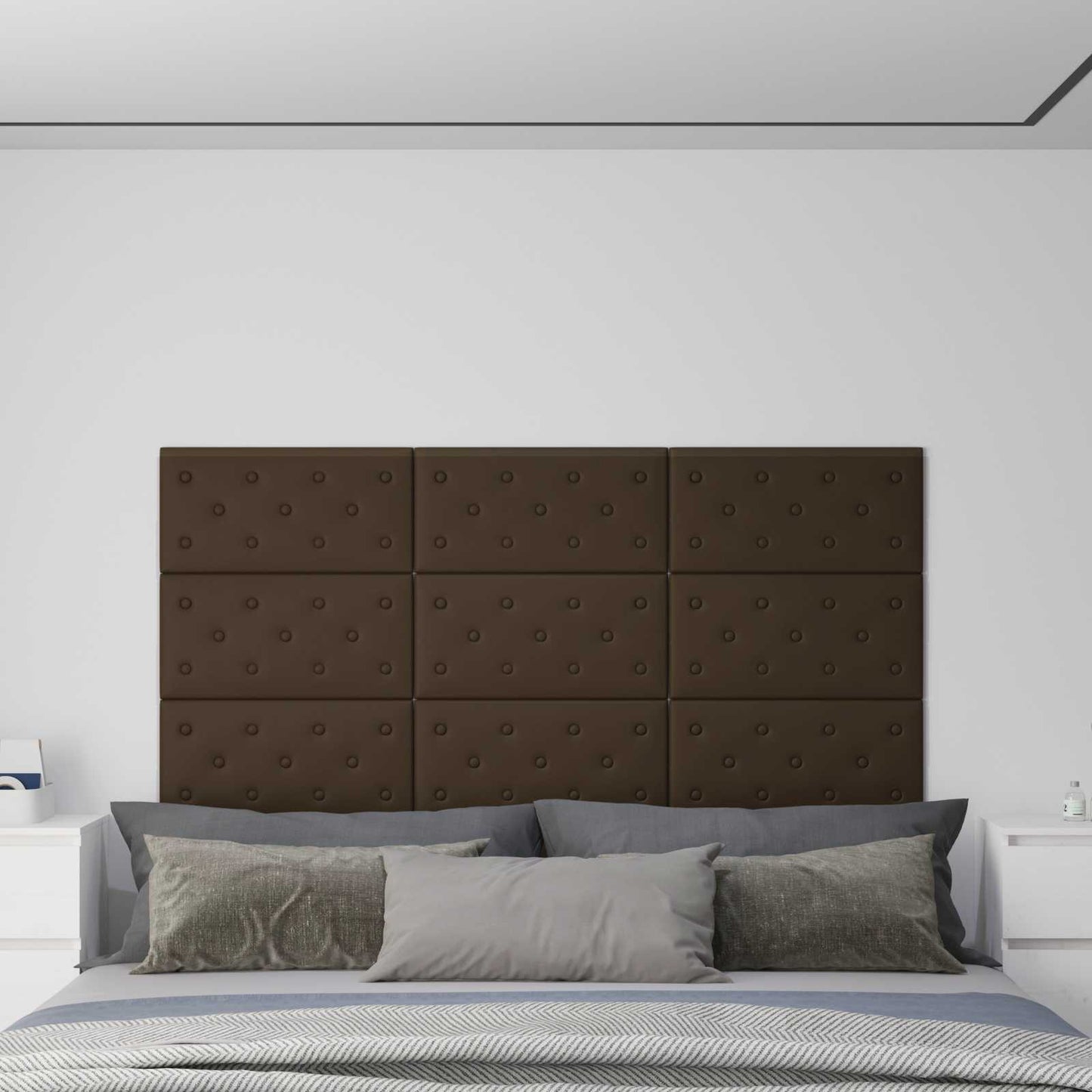 Fali Fejtámla 12 pcs Barna 60 x 30 cm Műbőr