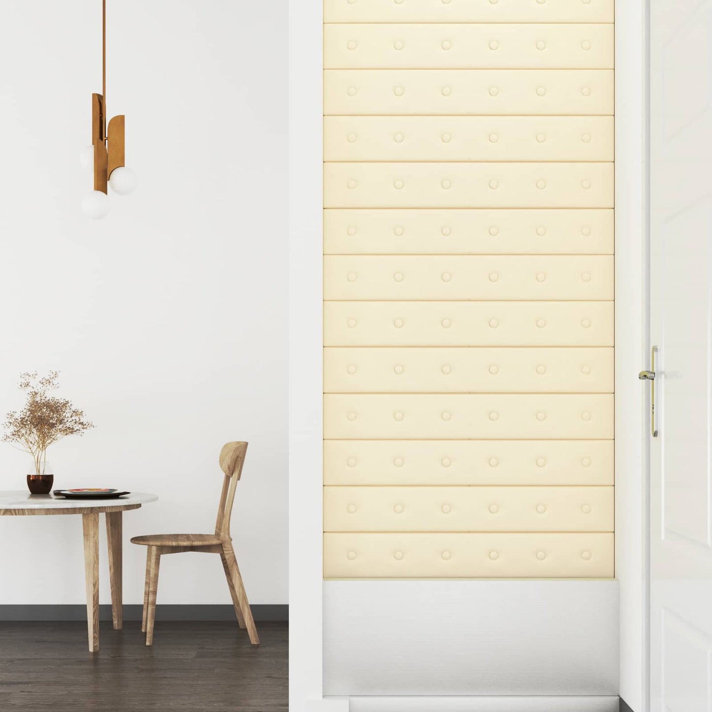 Fali Fejtámla 12 pcs Krém 90 x 15 cm Műbőr