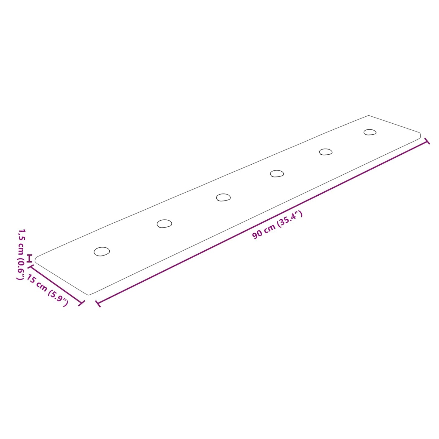 Fali Fejtámla 12 pcs Krém 90 x 15 cm Műbőr