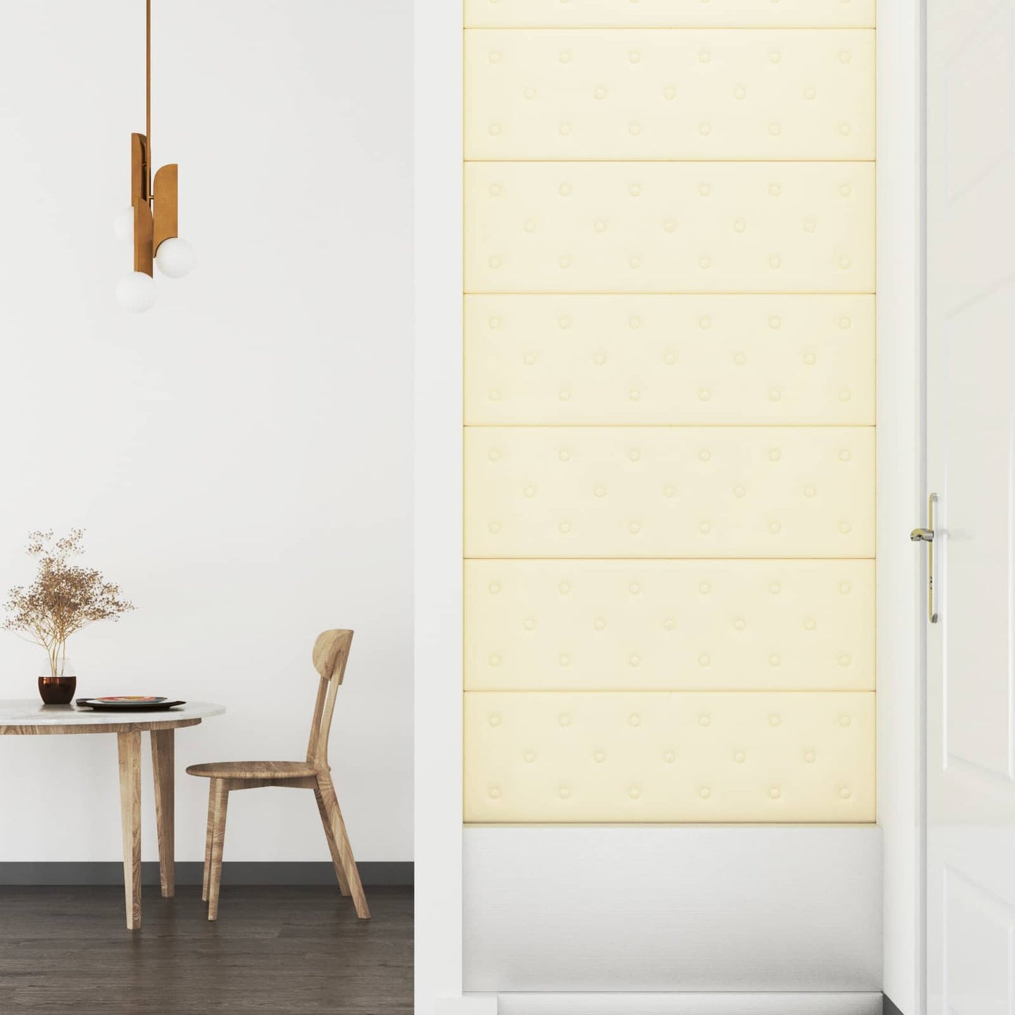 Fali Fejtámla 12 pcs Krém 90 x 30 cm Műbőr