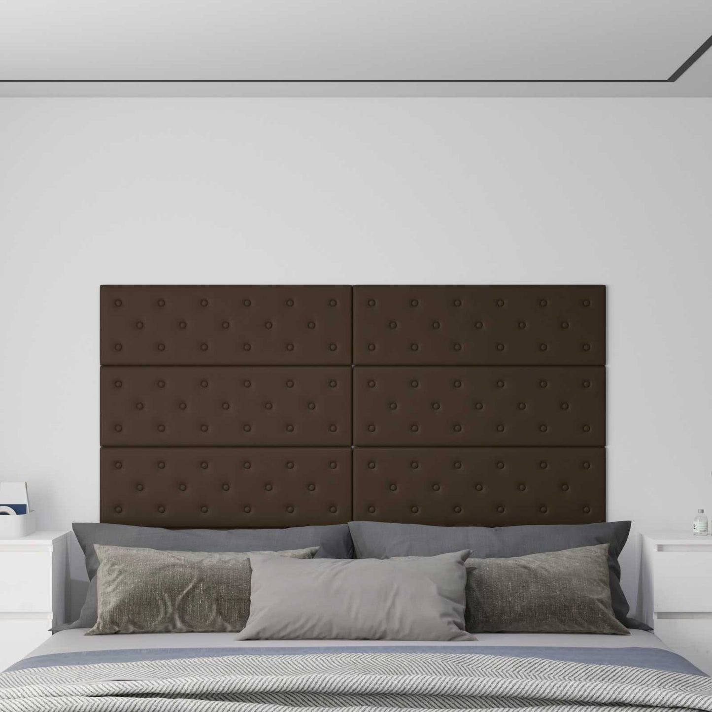 Fali Fejtámla 12 pcs Barna 90 x 30 cm Műbőr
