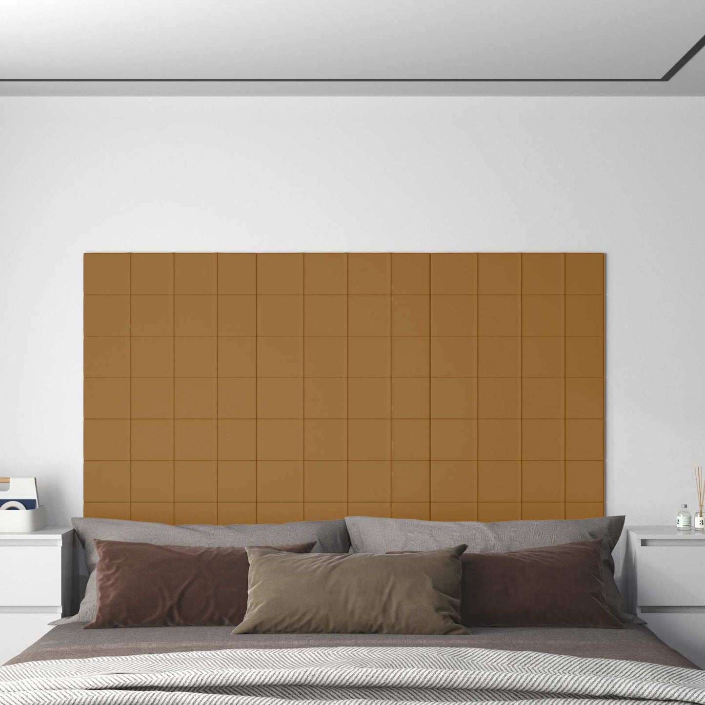 Fali Fejtámla 12 pcs Barna 60 x 15 cm Bársony