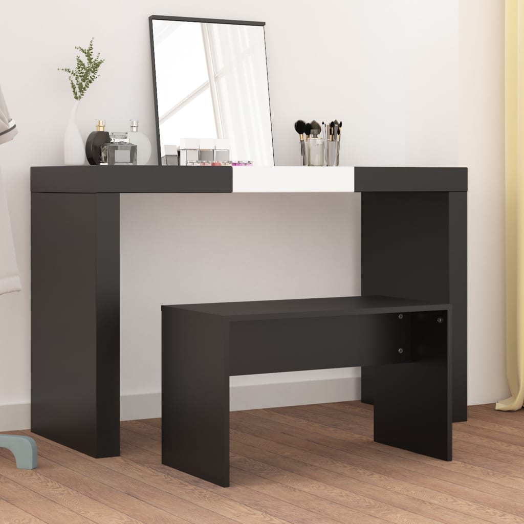 fekete szerelt fa fésülködőszék 70 x 35 x 45 cm