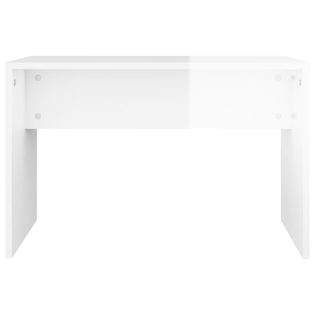 magasfényű fehér szerelt fa fésülködőszék 70 x 35 x 45 cm