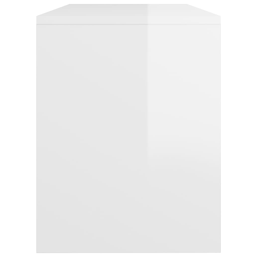 magasfényű fehér szerelt fa fésülködőszék 70 x 35 x 45 cm