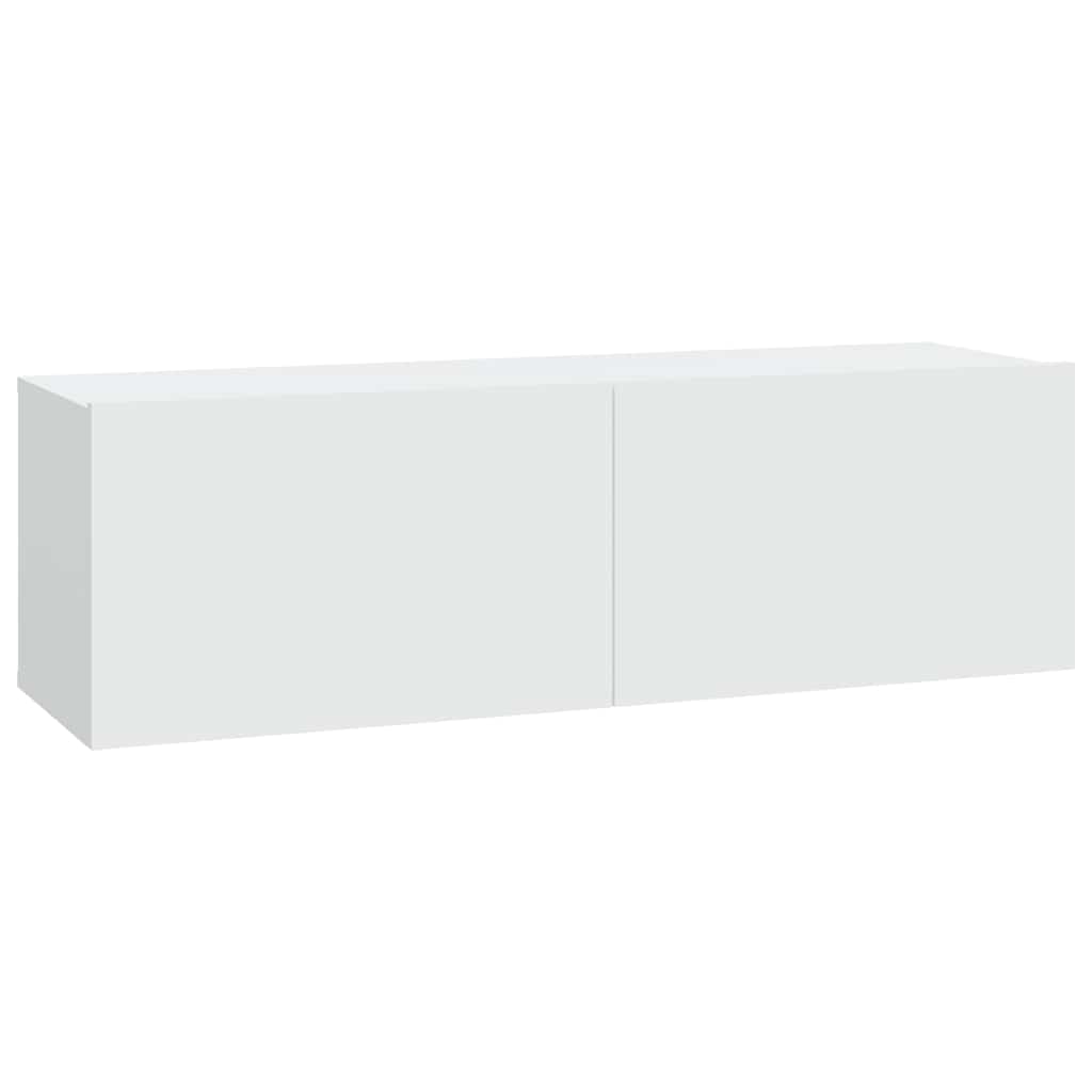 2 db fehér szerelt fa fali TV-szekrény 100 x 30 x 30 cm