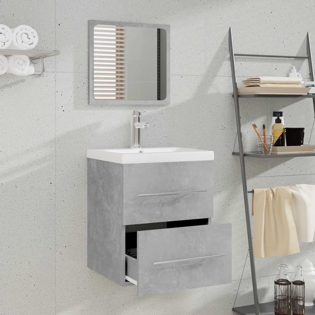 betonszürke tükrös fürdőszobaszekrény 41 x 38,5 x 48 cm