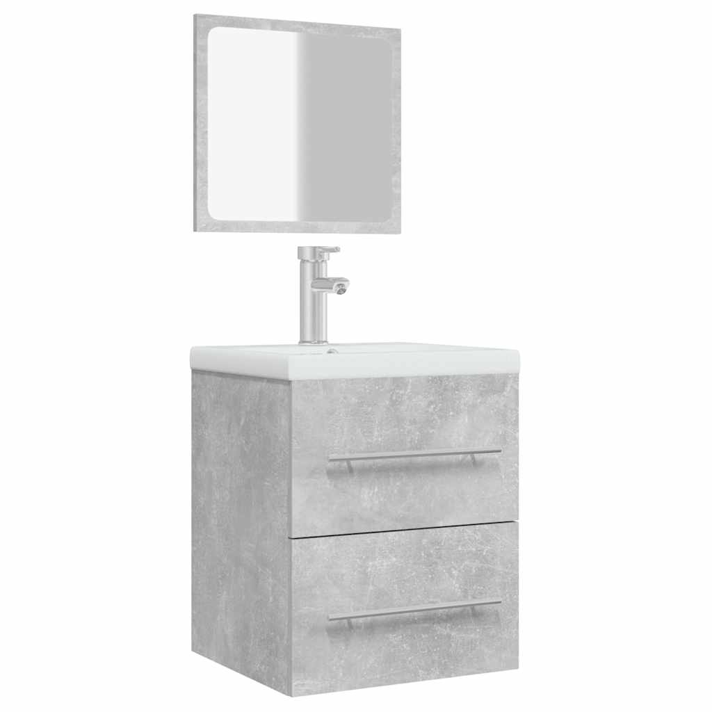 betonszürke tükrös fürdőszobaszekrény 41 x 38,5 x 48 cm