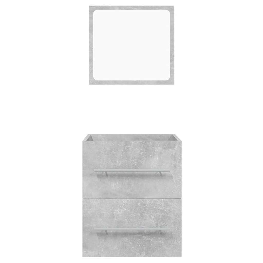 betonszürke tükrös fürdőszobaszekrény 41 x 38,5 x 48 cm