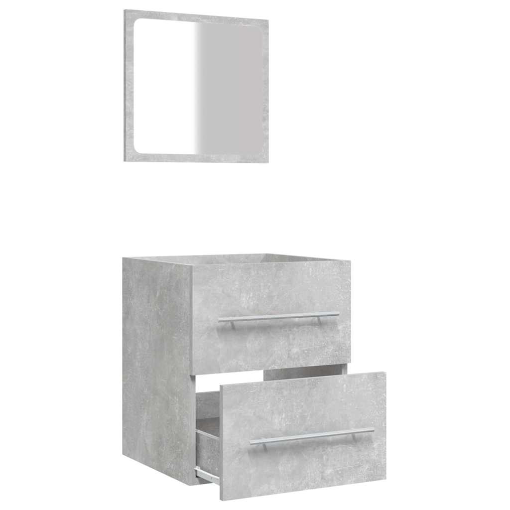 betonszürke tükrös fürdőszobaszekrény 41 x 38,5 x 48 cm