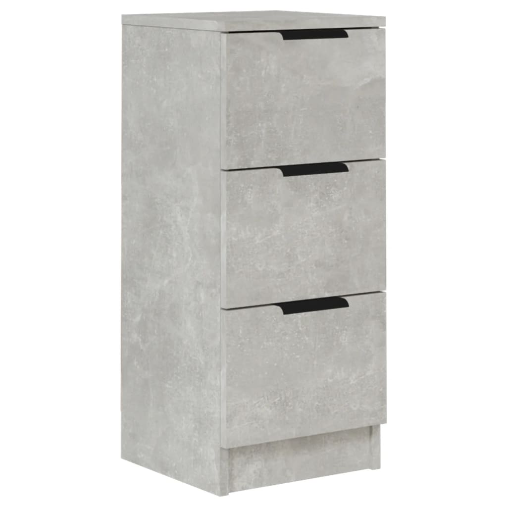betonszürke szerelt fa tálalóasztal 30 x 30 x 70 cm