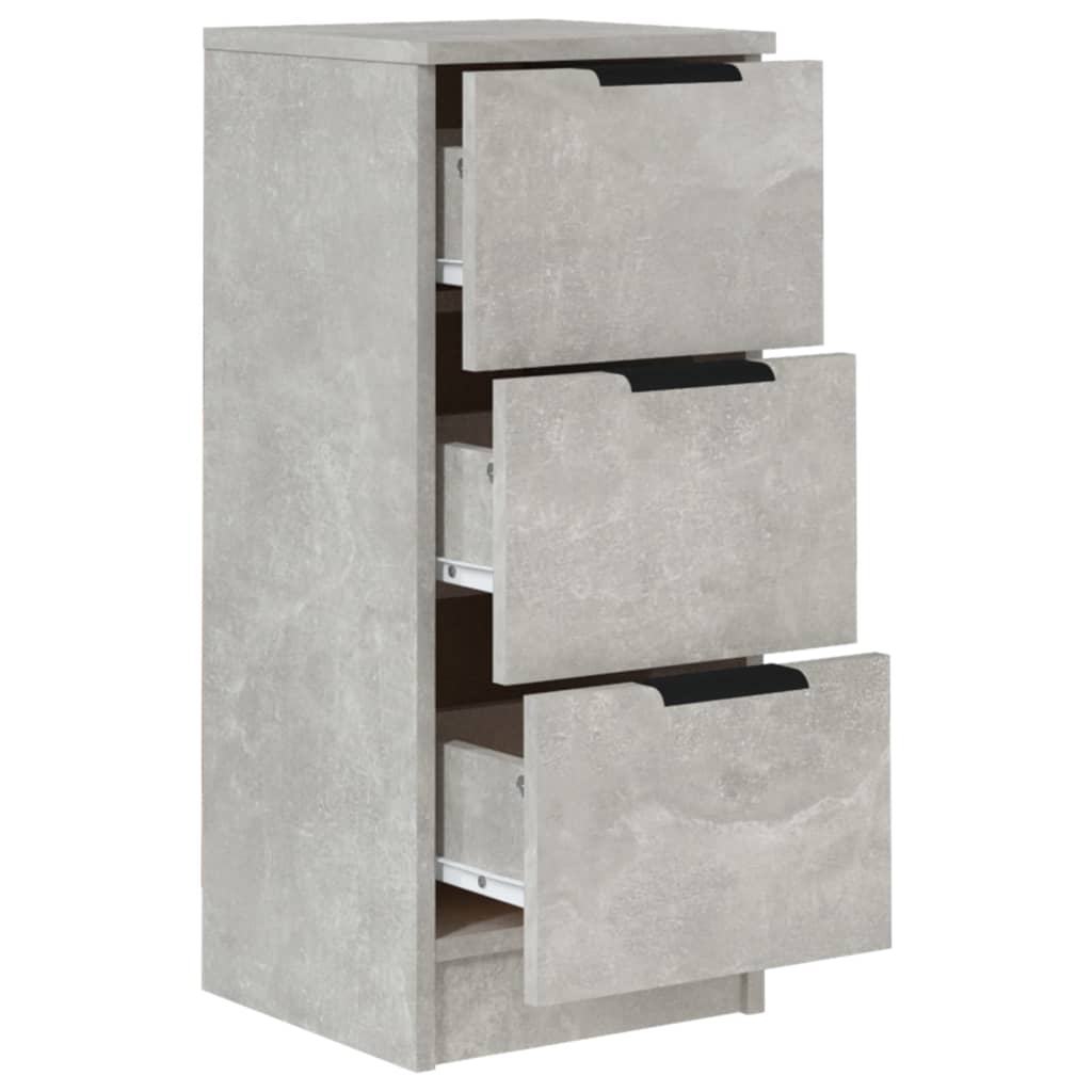 betonszürke szerelt fa tálalóasztal 30 x 30 x 70 cm
