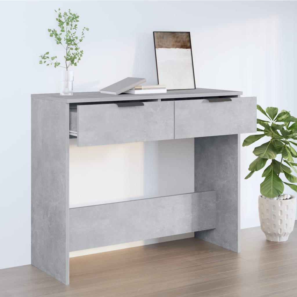 betonszürke szerelt fa tálalóasztal 90 x 36 x 75 cm