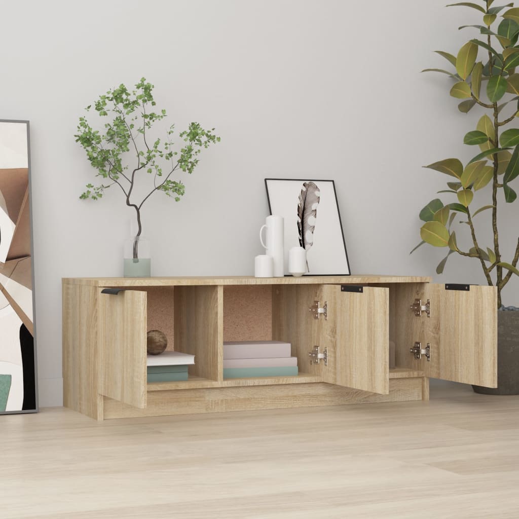 sonoma tölgy színű szerelt fa TV-szekrény 102 x 35 x 36,5 cm