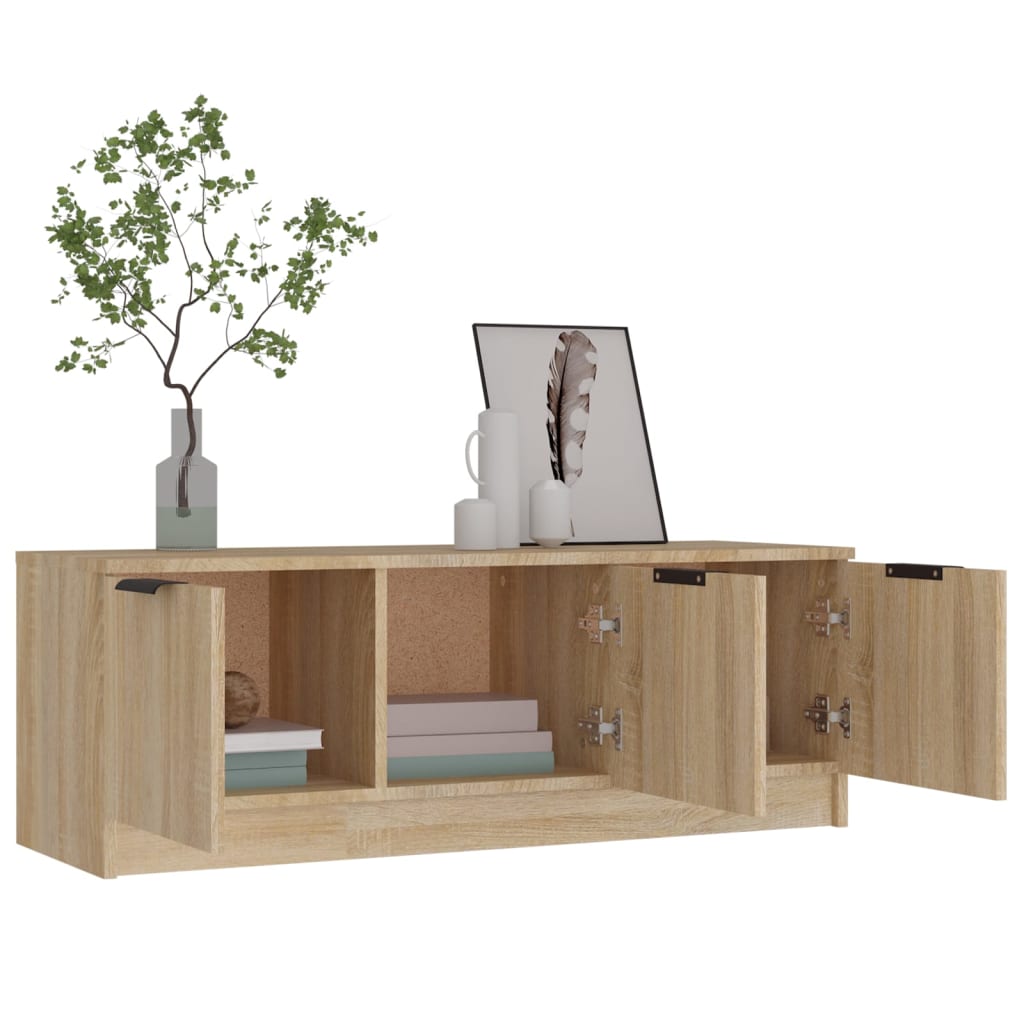 sonoma tölgy színű szerelt fa TV-szekrény 102 x 35 x 36,5 cm