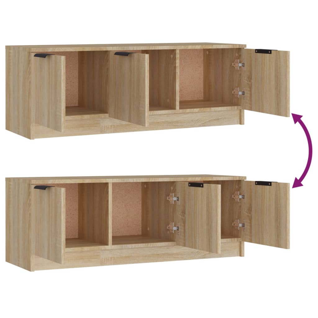 sonoma tölgy színű szerelt fa TV-szekrény 102 x 35 x 36,5 cm
